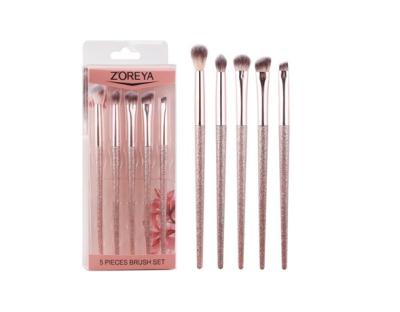 China 5pcs Rose Gold Makeup Brush Set 100% Synthetic Brilliant Hair for sale