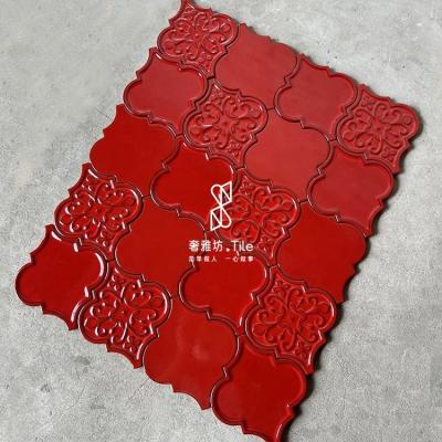 China Modern China Handmade tiles luxury wall decoration lantern tiles 150x175mm For Bathroom Kitchen Backsplash Hotel irregular ceramic tile for sale