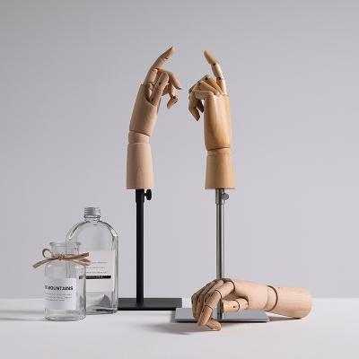 China Wooden Movable Hand Display Mannequin Hand Jewelry Mannequin Steel Base Mannequin For Wrist Watch Display for sale