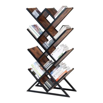 China Adjustable Floor Standing Bookcase Storage Shelves (Size) Book Storage Organizer Simple Modern Tree-Shaped Shelf in Living Room Home for sale