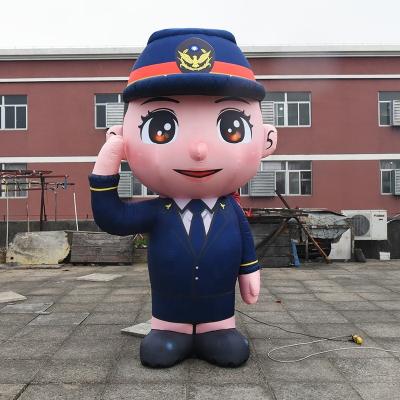 China Giant Inflatable Police Officer Oxford Advertising Wearing Uniform High Quality Cloth New Design For Customized Service for sale