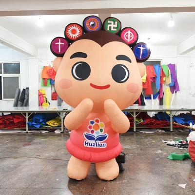 China Oxford Inflatable Pink Slim Girl High Quality Cloth Giant Advertisement Of Lovely, Inflatable Cartoon Cute Girl Small for sale