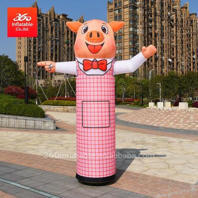 China 210T Oxford Cloth Cartoon Hog ​​Air Dancer Outdoors Inflatable Arm Dancer Welcoming Cartoon Pig Air Dancer Waving Inflatable Sky Dancer for sale