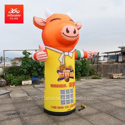 China 210D Oxford Cloth Inflatable Advertising Lamp With Led Light, Cheap Inflatable Cartoon Character Pig Lamp For Sale for sale