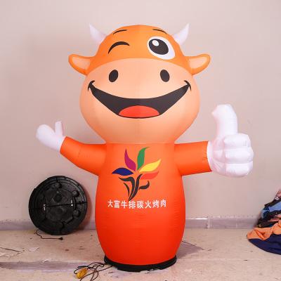 China 210D Oxford Cloth Inflatable Advertising Pillar , Inflatable Cartoon Character Led Light For Advertising Promotion for sale