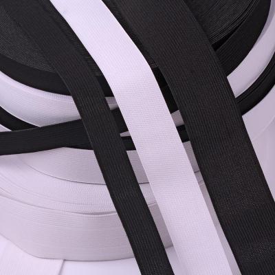 China Factory Wholesale Black And White Elastic Knit Heavy Stretch High Elasticity Knitted Elastic Band Manufacturer For Pants Trousers for sale