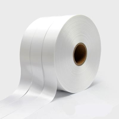 China Viable Single White Double Side Split Edge Satin Ribbon for sale