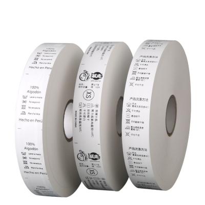 China 25mm*200M Double Faced Nylon Garment Taffeta Label Textile Tape Wash Care Label Roll for sale