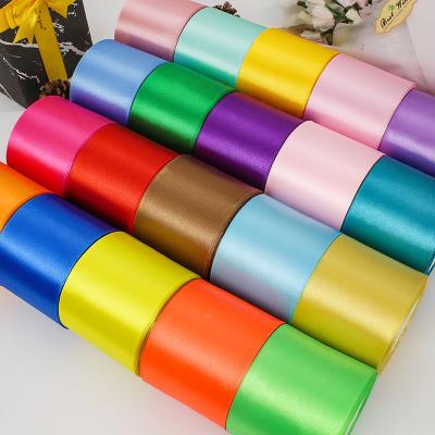 China Viable factory wholesale high quality single face solid color polyester satin ribbon for sale