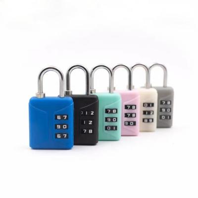 China ABS 3 Digit Number Number Padlock Combination Plastic Cheap Plastic Luggage Lock For Travel Suitase Case Bag Zipper Custom Promotion Gift for sale