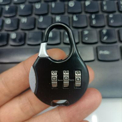 China Zinc Alloy Mini Combination Luggage Lock Small Bag Zipper Number 3 Digit Numeric Padlock for sale