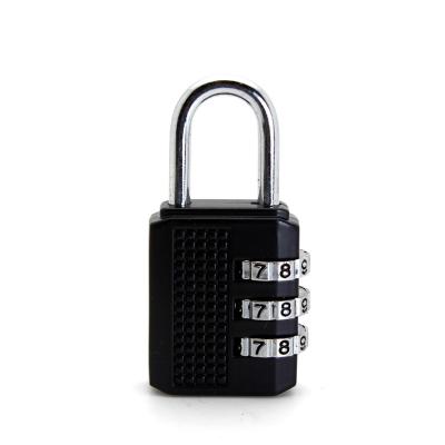 China Hot Selling Number Black 3 Digit Security Combination Padlock Zinc Alloy Safe Password Digital Luggage Lock for sale