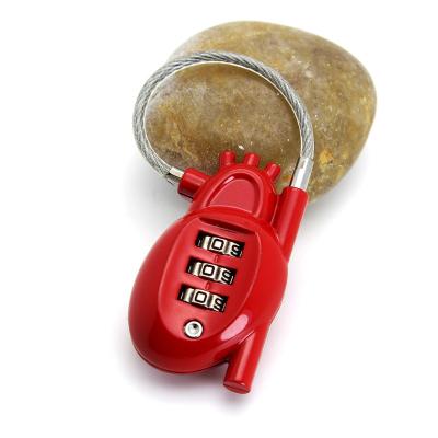 China ZINC ALLOY Heart Shape Customized Medical Promotional Combination Lock 3 Digits Number Padlock For Giveaways Promotion Corporate Gift for sale