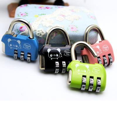 China Good Quality Cute 3 Digit Cartoon Printing Zinc Alloy Zipper Lock For Girls Diary Bag Box Luggage for sale