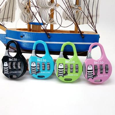 China Cartoon Print Zipper Zinc Alloy Cute Combination Lock For Kids Girls Students for sale