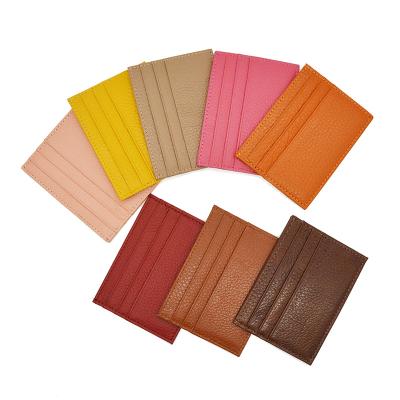 China Fashion High Quality Custom Leather Minimalist Slim Business Card Wallet Credit Card Holder Money Clip for sale