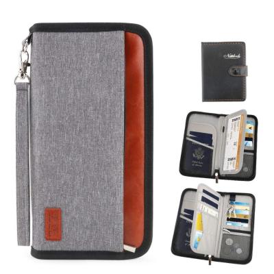 China Fashionable 2020 Fashion Family Passport Holder RFID Blocking Card Case Zipper Closure Passport Folder for sale