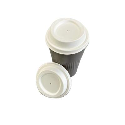 China High Quality Eco-friendly Travel Hot Lids Coffee Bagasse Sugar Cane Paper Pulp Disposable Molded Cover For Mug for sale