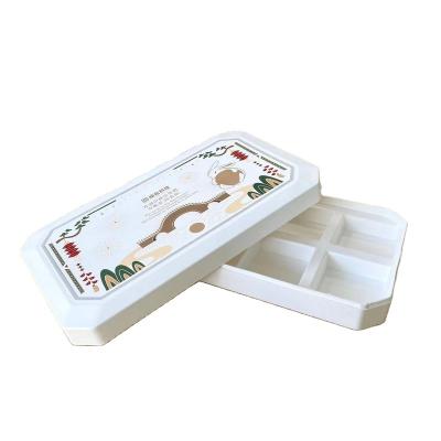 China Best Custom Eco-friendly Degradable Luxury Full Color Recycled Materials Food Grade Products Sugar Cane Printed Paper Boxes Packaging for sale