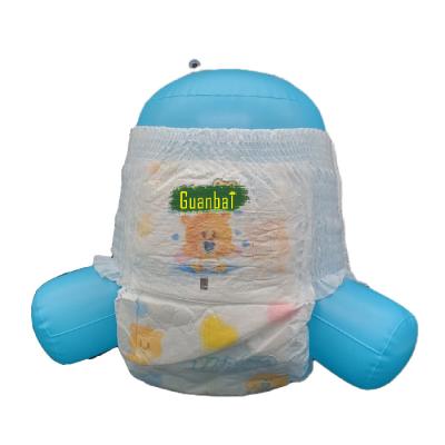 China Printed Heavily Used Baby Grade B Disposable Diaper With Elastic Waistband Configuration for sale