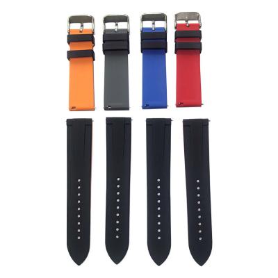 China Replacement Watch Band 20 Two Tone Color Sport Rubber Silicone Soft 22MM Strap for sale