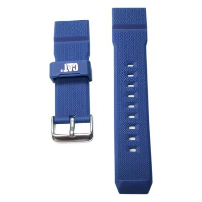 China Men's LOGO Custom Printed Watch Band Luxury Thick Silicone Rubber Strong Military Watch Band for sale