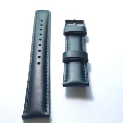 China Blue Square Tail Quick Release Customized 22mm Italian Men's Leather Watch Strap For Apple Smart Watch for sale