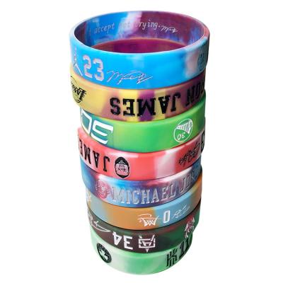 China High Quality Promotional Colorful Swirl Customized Silicone Wristbands Wristbands Eco - Friendly for sale