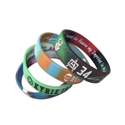 China Custom Neon Wristbands Silicone Eco-friendly Swirl Color Shenzhen Manufacturer NBA Basketball Promotional And Business Gifts for sale