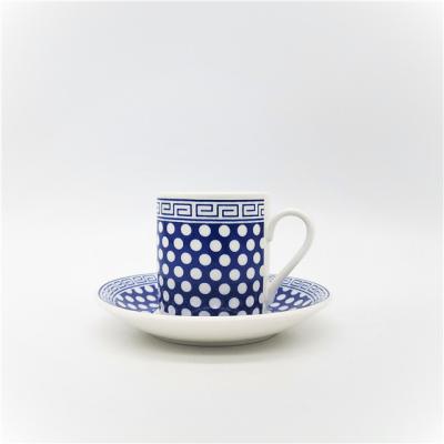 China Viable porcelain coffee cup and saucer 90ml for sale