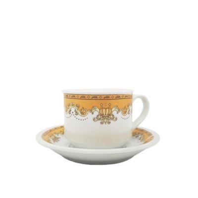 China Sustainable 220cc Indonesia Ceramic Cup And Saucer Porcelain Cup Sets Coffee for sale