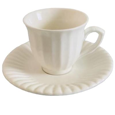 China Viable Coffee Espresso Porcelain White Coffee Cup and Saucer, Cup Tea Sets, Ethiopian Ceramic Cup Set for sale