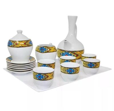 China 17PCS 23PCS Coffee Cup Set Viable Ethiopian Design Ebena Rekebot Tilet Sheba Teapot for sale