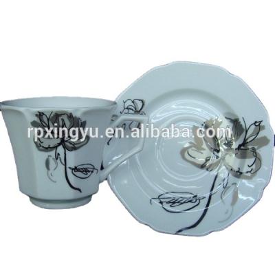 China Viable Porcelain Coffee Tea Cup And Saucer , Coffee Tea Cup With Saucer Wholesale for sale