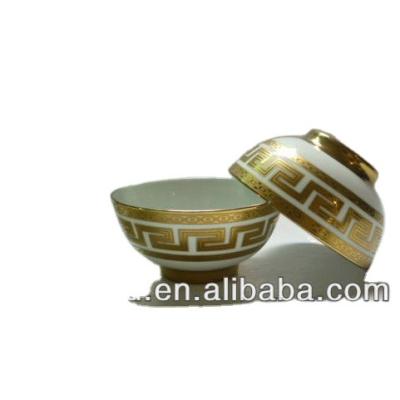 China Fine porcelain sustainable gold bowl in gift box for sale