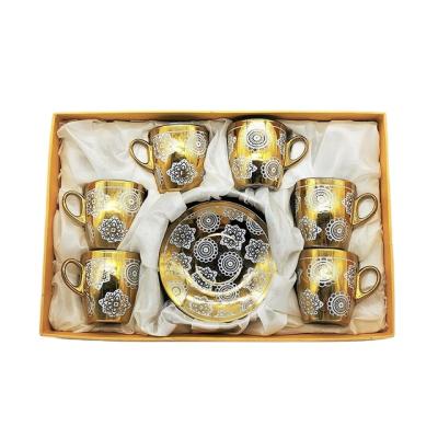 China Viable Popular Arabic Ceramic Turkish Tea Set , Gold Plated Tea Set for sale