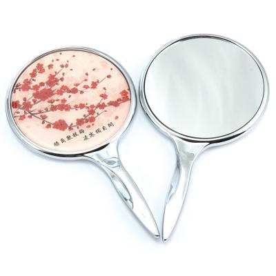 China Metal Handle Mirror Makeup Mirror Magnifying Glue Can Be Mini Folding Lace Can Be Drawn Worn for sale