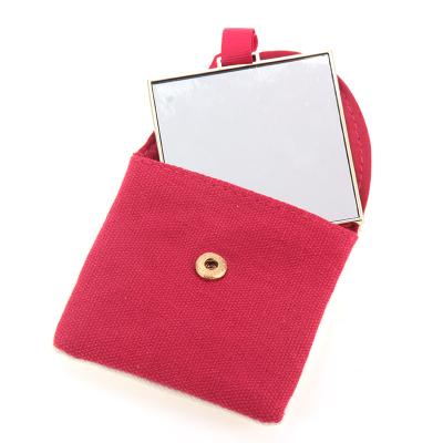 China Mini Mirror Logo Simple Compact Portable Zinc Alloy Mirror Pocket Magnifying Cosmetic Mirror for sale