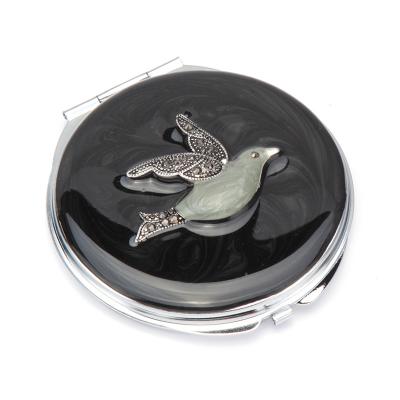 China Lady UK Peace Dove Pigeon Enlarging Cosmetic Mirror Double Sided Jewelry Contract Mirror Makeup Beauty Style for sale