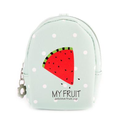 China Fashion Silicone Cute Fruit Key Chain Charms Backpack Shape Coin Wallet Purse Bag for sale