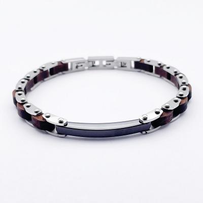 China Tendencia de moda de acero inoxidable joyería brazalete de acero titanio para hombre en venta