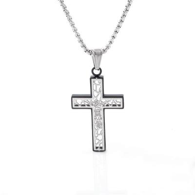 China New hollowed out cross men's necklace, fashionable, simple and exquisite accessories wholesale for sale