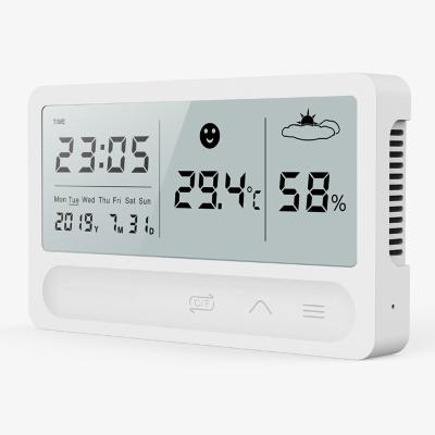 China Modern Multifunctional Digital Calendar Temperature Timer Alarm Clock Induction Desk Clock for sale