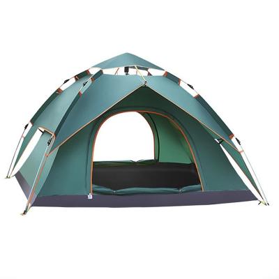 China Straight tying type 3-4 person family light weight opening double layer outdoor waterproof quick rise automatic camping tent for sale