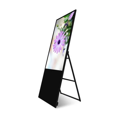 China Indoor 43 49 55 Inch Portable Retail Store Floor Stand Ad Screen Show LCD Advertising Playing Equipment Machine Digital Poster for sale