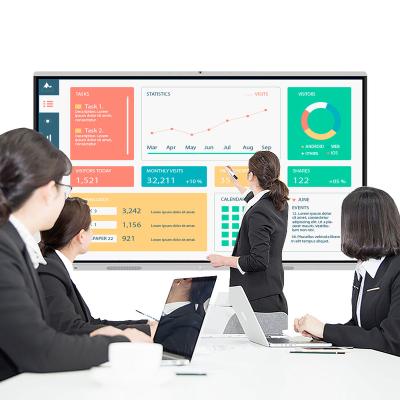 China Education 75 Inch Multi Touch Flat Panel Smart Board Interactive Smart Board Wholesale Price For Education LCD Black Whiteboard 66KG for sale