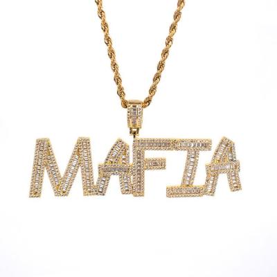 China Custom Hiphop Hiphop Iced Out Zircon Letter Personalized Name Necklace for sale