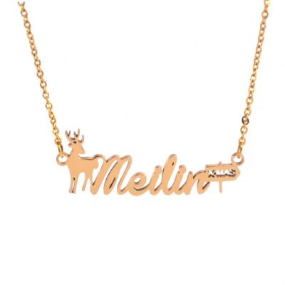 China Custom Personalized Stainless Steel Necklace Name For Christmas Gift for sale