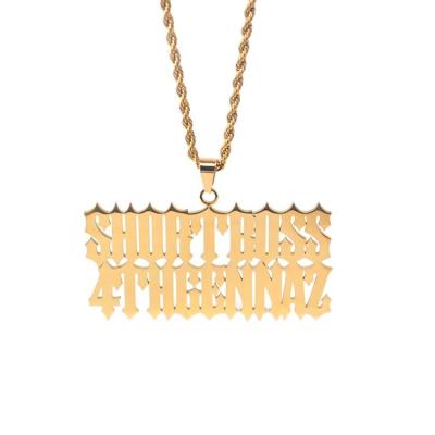 China Stainless Steel 18K Gold Plated Stainless Steel Custom Personalized Hiphop Necklace for sale