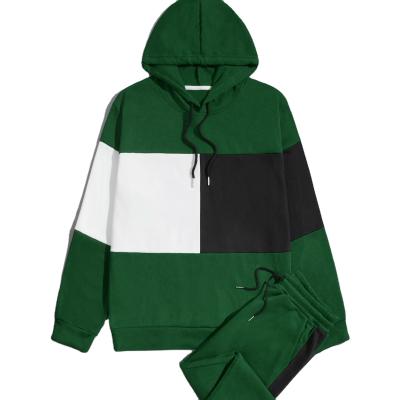 China 2022 Custom Fashion Unique Design Men's Slim Fit Contrast Color Block Panel Sportswear Sportswear Set QUICK DRY for sale